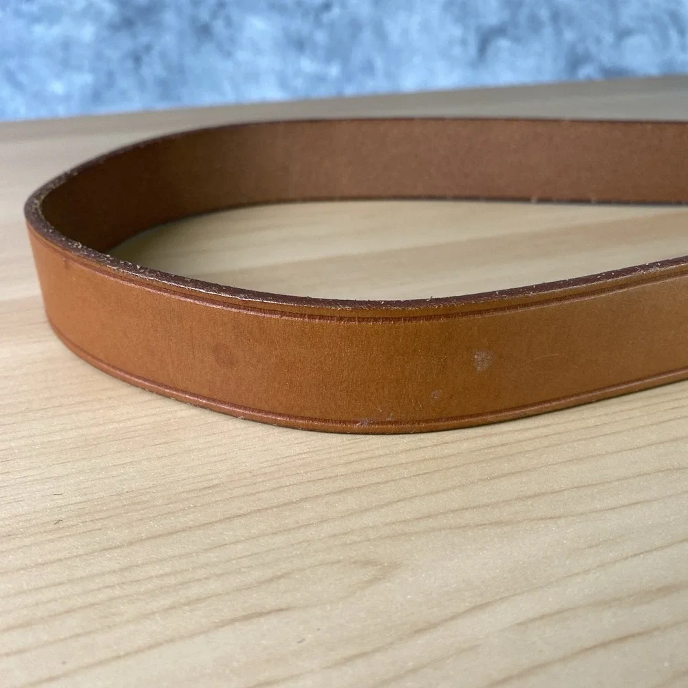 Vintage Polo Ralph Lauren Belt‎ Mens Size 36 Brown Leather Brass Pony Buckle 70s